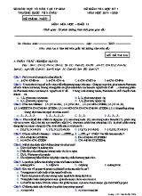 Đề kiểm tra học kỳ I môn Hóa học Lớp 12 - Mã đề 246 - Năm học 2019-2020 - Trường quốc tế Á Châu